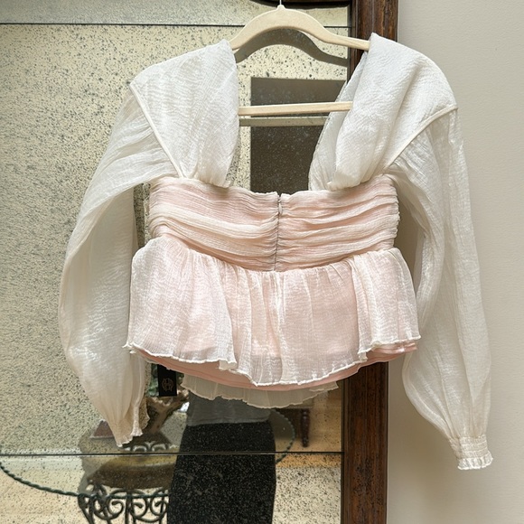 NWT House of Harlow Burna Blouse in Cream XS - Picture 5 of 6